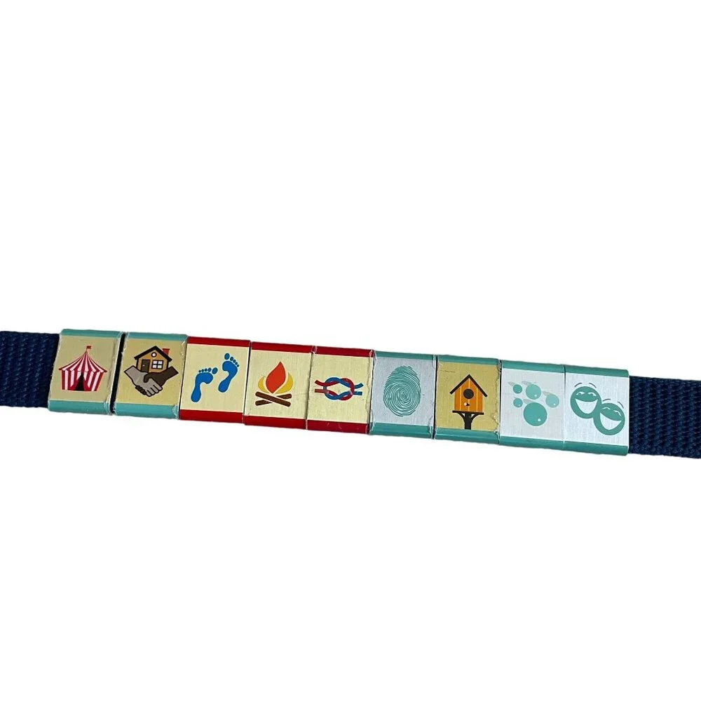 Boy Scouts of America Uniform Web Belt Boy Navy Blue Slide Badges